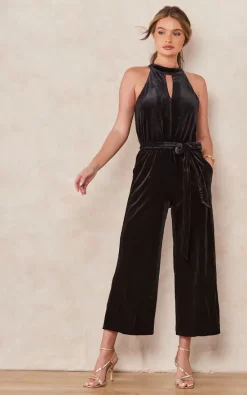 Best deal ???? Nikka Velvet Halter Neck Culotte Jumpsuit In Black ???? -Jolie Moi shop unnamed file 1086