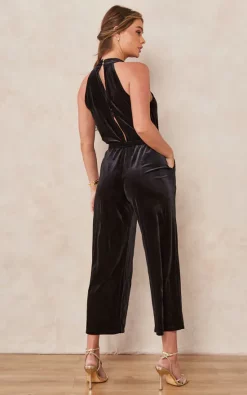 Best deal ???? Nikka Velvet Halter Neck Culotte Jumpsuit In Black ???? -Jolie Moi shop unnamed file 1087