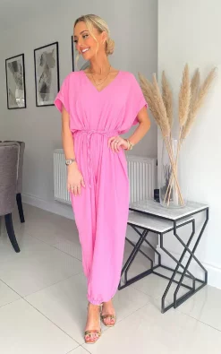 Best deal ???? IKRUSH Gwyneth Oversized Jumpsuit In Pink ????