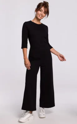 Best deal ???? MOE Black Jumpsuit With Wide Leg ????