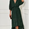 Cheapest ???? Bella And Blue Forest Green Plunge Maxi ???? Dress ????