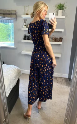 New ???? Jolie Moi Devorah Culotte Jumpsuit, Navy Animal ???? -Jolie Moi shop unnamed file 249