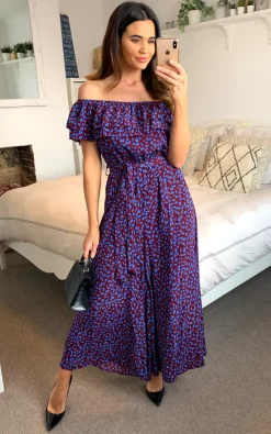 Best deal ❤️ Jolie Moi Brittany Animal Print Jumpsuit, Blue/Multi ❤️