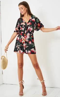 Wholesale ???? Love Frontrow Dhalia Floral Playsuit In Black ???? -Jolie Moi shop unnamed file 2861