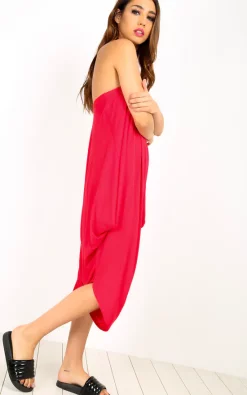 Buy ???? Oops Fashion Strapless Hareem Cropped Playsuit In Red ???? -Jolie Moi shop unnamed file 2897