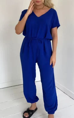 Wholesale ✔️ GIGILAND UK Royal Blue V Neck Harem Oversized Jumpsuit ????