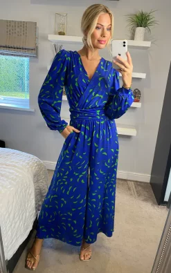 Top 10 ???? JOLIE MOI Devora Long Sleeve Jumpsuit In Royal Blue ????