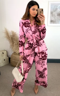 Budget ✨ Ruby Rocks Palazzo Jumpsuit Bamboo Pink Claret ????