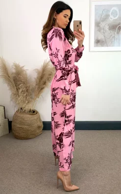 Budget ✨ Ruby Rocks Palazzo Jumpsuit Bamboo Pink Claret ???? -Jolie Moi shop unnamed file 436