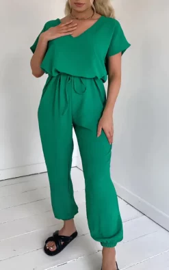 Best deal ???? GIGILAND UK Green V Neck Harem Oversized Jumpsuit ????