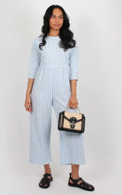 Top 10 ???? Bullet Greta Jumpsuit Pale Blue Gingham ????