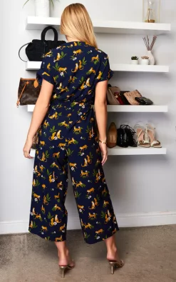 Hot Sale ⭐ Yumi Recycled Cheetah Jumpsuit In Navy ???? -Jolie Moi shop unnamed file 507