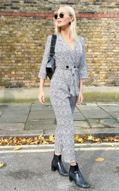 Coupon ???? FreeSpirits Animal Print Blazer Jumpsuit With Long Sleeves ????