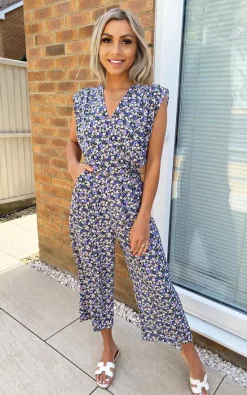 Discount ???? AX Paris Multi Floral Wrap Front Jumpsuit ????