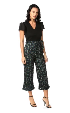 Budget ❤️ Want That Trend ???? Christmas Trees Black Contrast Jumpsuit ????