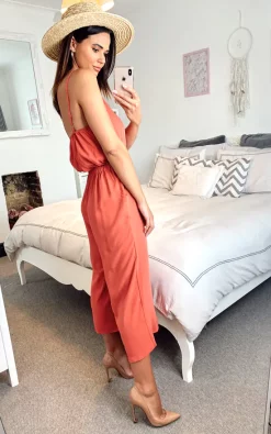 Brand new ???? Shikha London Strappy Crop Wide Leg Culottes Jumpsuit Rust ✨ -Jolie Moi shop unnamed file 570