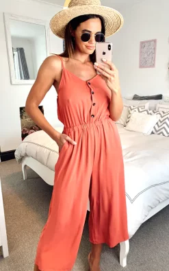 Brand new ???? Shikha London Strappy Crop Wide Leg Culottes Jumpsuit Rust ✨ -Jolie Moi shop unnamed file 571