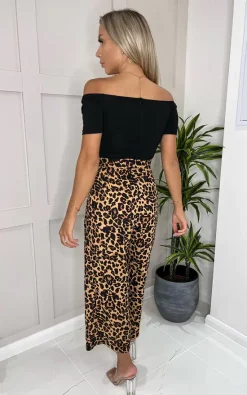 Flash Sale ???? AX Paris Brown Animal Print 2 In 1 Bardot Jumpsuit ???? -Jolie Moi shop unnamed file 59