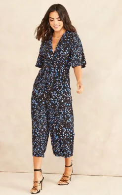 Hot Sale ✨ Bella And Blue Kimono Knot Top Culotte Jumpsuit In Black With Blue Print ???? 6 Hot Sale ✨ Bella And Blue Kimono Knot Top Culotte Jumpsuit In Black With Blue Print ???? -Jolie Moi shop unnamed file 606
