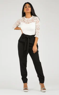 Best deal ???? KRISP Long Sleeve White Lace Contrast Jumpsuit ????